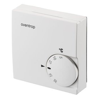 Termostat de ambianță mecanic OVENTROP, cu fir, 230 V, montaj aparent, alb